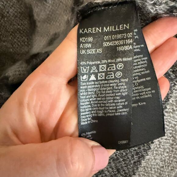 Karen Millen Brushed Leopard Print Wool Blend Animal Print Open Cardigan - Picture 5 of 8